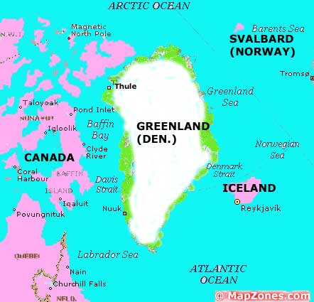 Groenland Ile carte